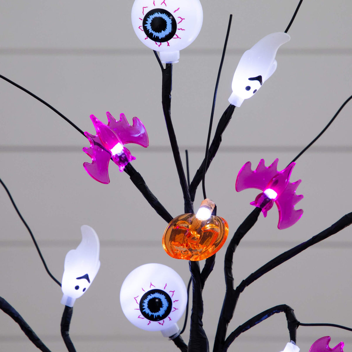 2' Pre-Lit Halloween Ornament Tree with eyeball LEDs, ghosts, bats and pumpkins Nearly Natural on Tampa Home & Garden Store