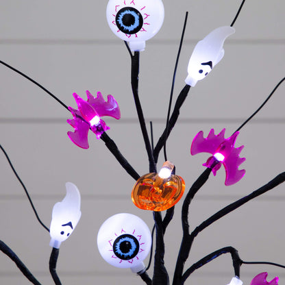 2' Pre-Lit Halloween Ornament Tree with eyeball LEDs, ghosts, bats and pumpkins Nearly Natural on Tampa Home & Garden Store