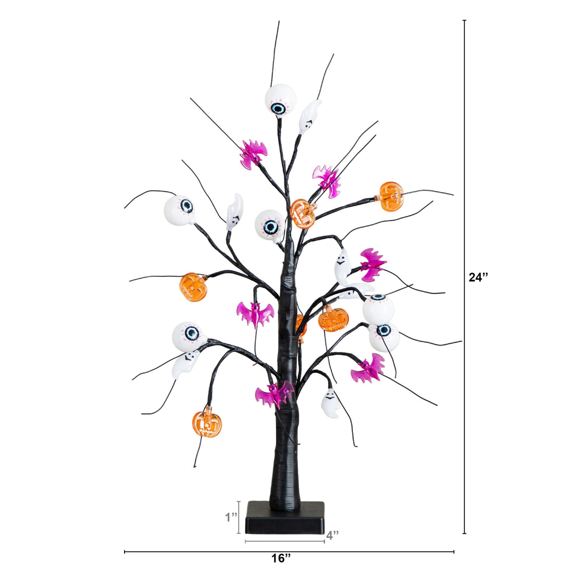 2 ft Nearly Natural pre-lit Halloween ornament tree with eyeballs, ghosts, bats and pumpkins 24 LEDs on Tampa Home & Garden Store