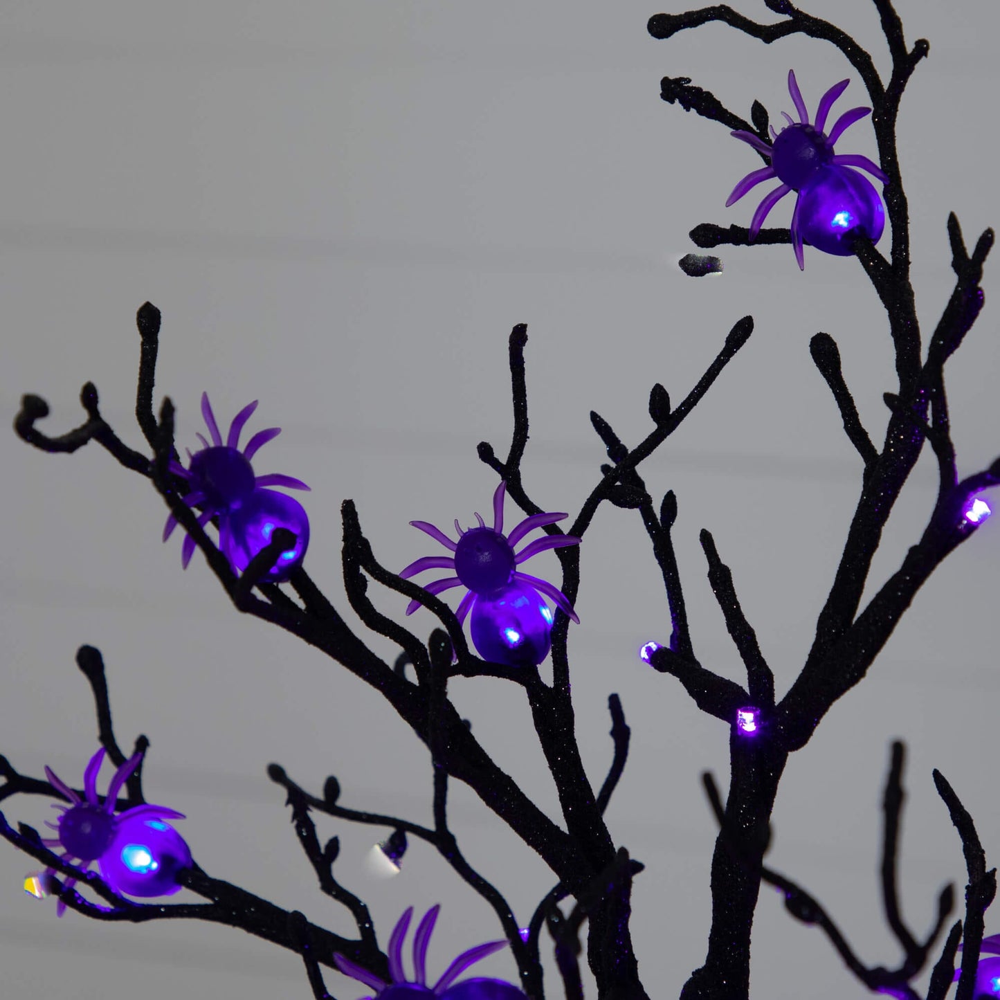 2' Pre-Lit Halloween Spider Twig Tree with 24 Purple LEDs by Nearly Natural artificial tree on Tampa Home & Garden Store