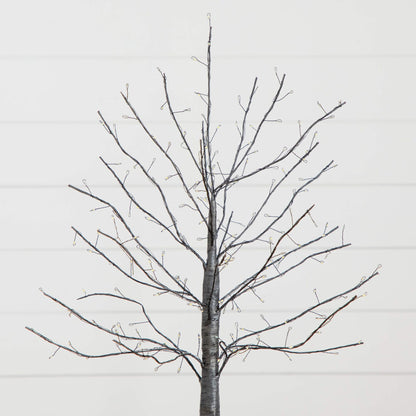 Nearly Natural 2' Halloween black twig tree, pre-lit with 210 warm-white copper-wire LEDs on Tampa Home & Garden Store