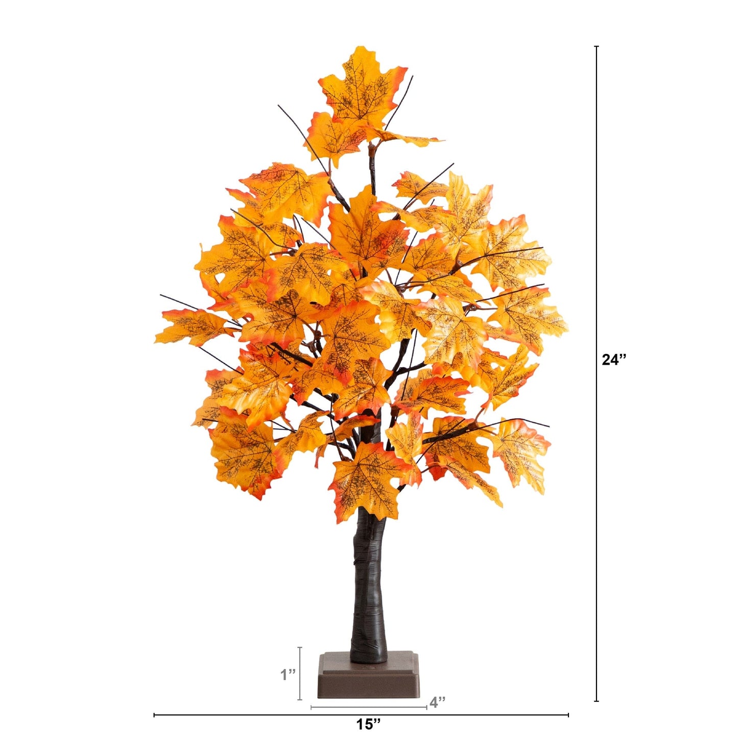 Tree: 2' Nearly Natural Pre-Lit Autumn Maple artificial tree with 24 LEDs, detachable base on Tampa Home & Garden Store