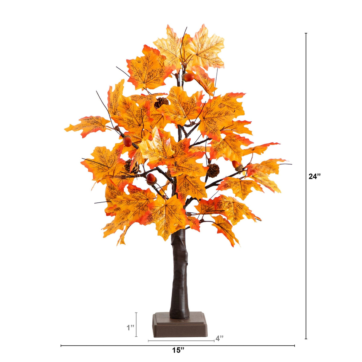 2' autumn maple artificial pre-lit tree with acorns and pinecones Nearly Natural 18 warm LEDs on Tampa Home & Garden Store