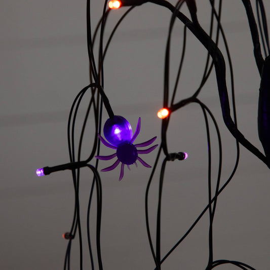 2' Halloween Spooky Spider Willow Tree black with orange & purple LEDs Nearly Natural tree on Tampa Home & Garden Store