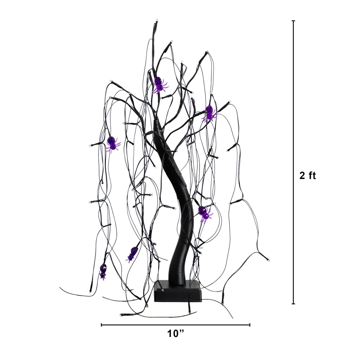 2 ft Nearly Natural black Spider Willow Tree with 60 orange and purple LED lights on Tampa Home & Garden Store