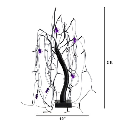 2 ft Nearly Natural black Spider Willow Tree with 60 orange and purple LED lights on Tampa Home & Garden Store