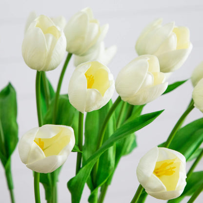 2' UV Resistant Artificial Tulip Plant Nearly Natural with pale blooms indoors outdoors on Tampa Home & Garden Store