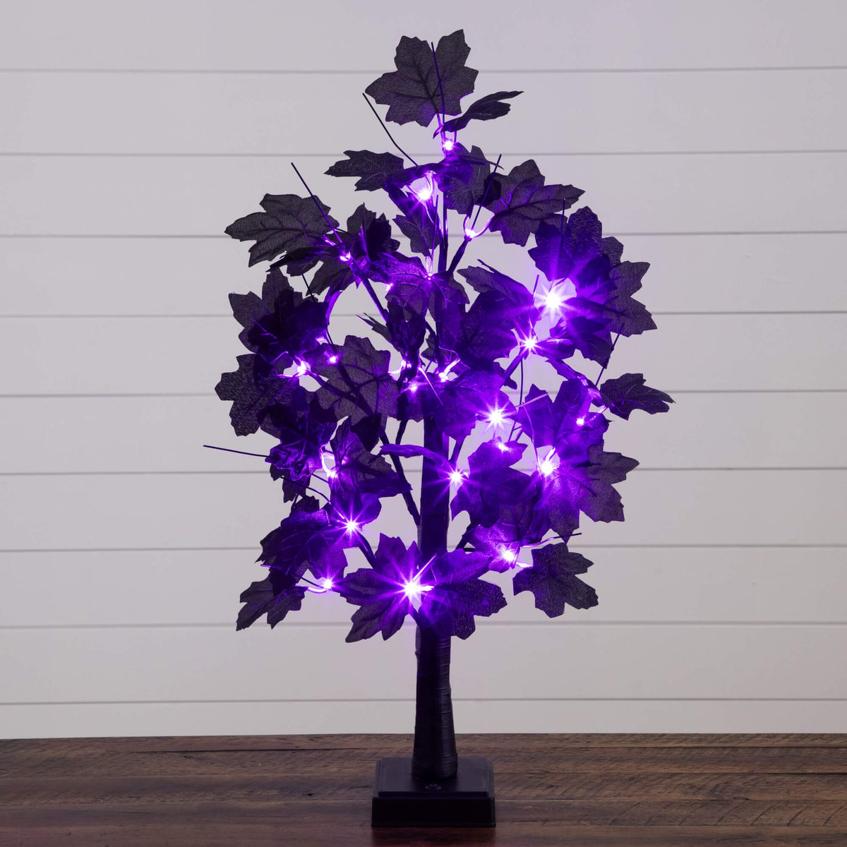 2' pre-lit Halloween black maple tree, 24 orange/purple LEDs by Nearly Natural on Tampa Store on Tampa Home & Garden Store