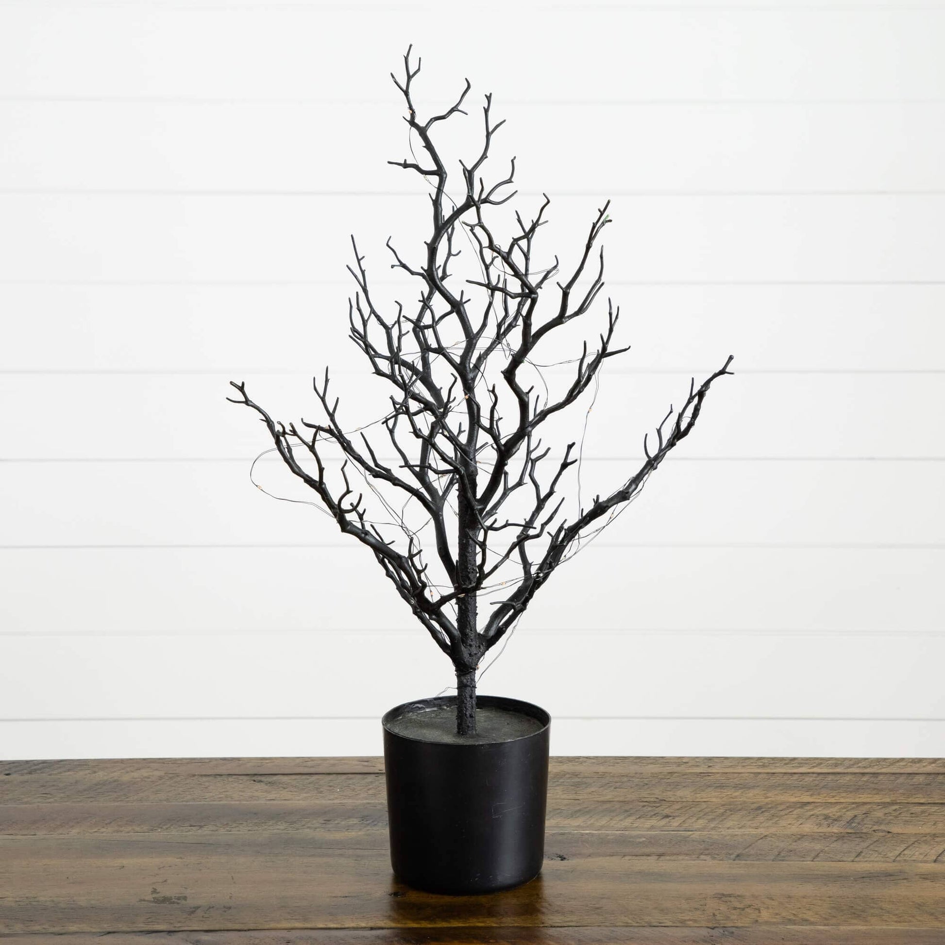 2' Pre-Lit Halloween Black Spooky Twig Tree with 60 orange & purple copper wire LED lights on Tampa Home & Garden Store