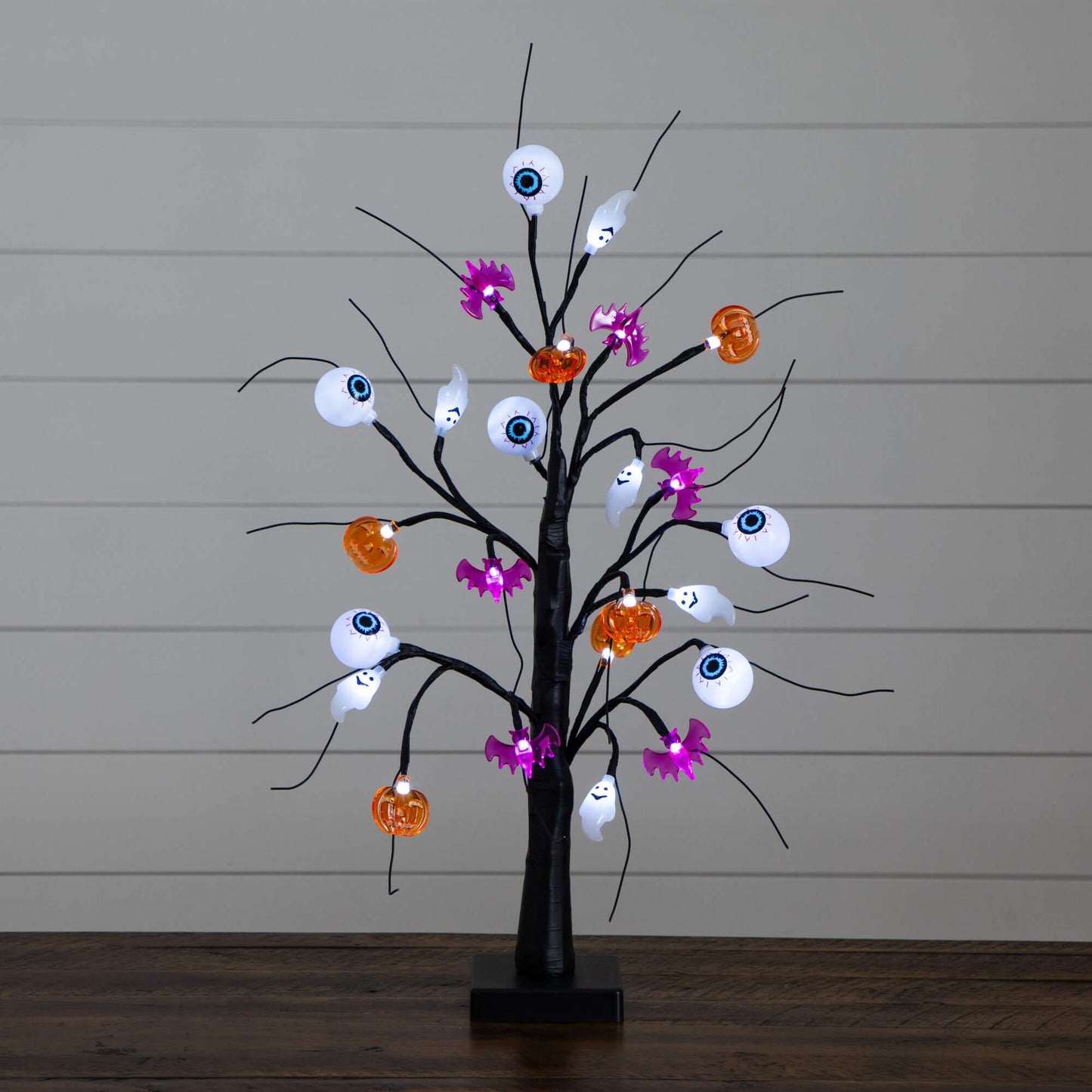 2' Nearly Natural Halloween LED ornament tree with eyeballs ghosts bats pumpkins lights on Tampa Home & Garden Store