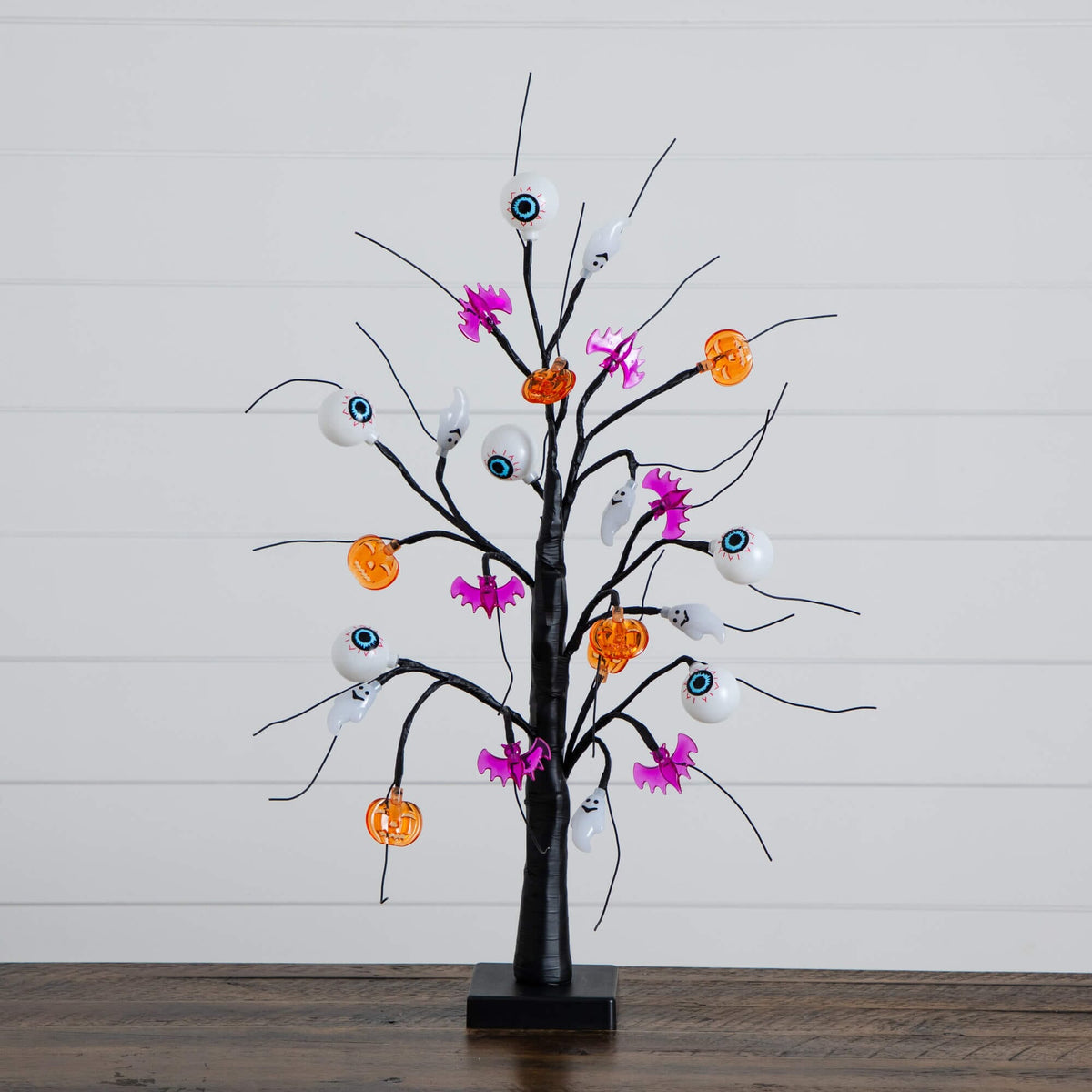 Nearly Natural 2' Lit Halloween Ornament Tree with eyeballs, ghosts & pumpkins (24 LEDs) on Tampa Home & Garden Store