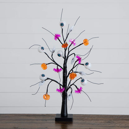 Nearly Natural 2' Lit Halloween Ornament Tree with eyeballs, ghosts & pumpkins (24 LEDs) on Tampa Home & Garden Store