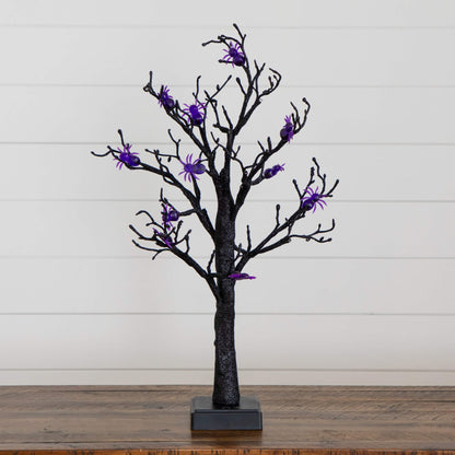 Tree 2ft Nearly Natural black twig pre-lit spider tree with 24 purple LEDs on Tampa Home & Garden Store