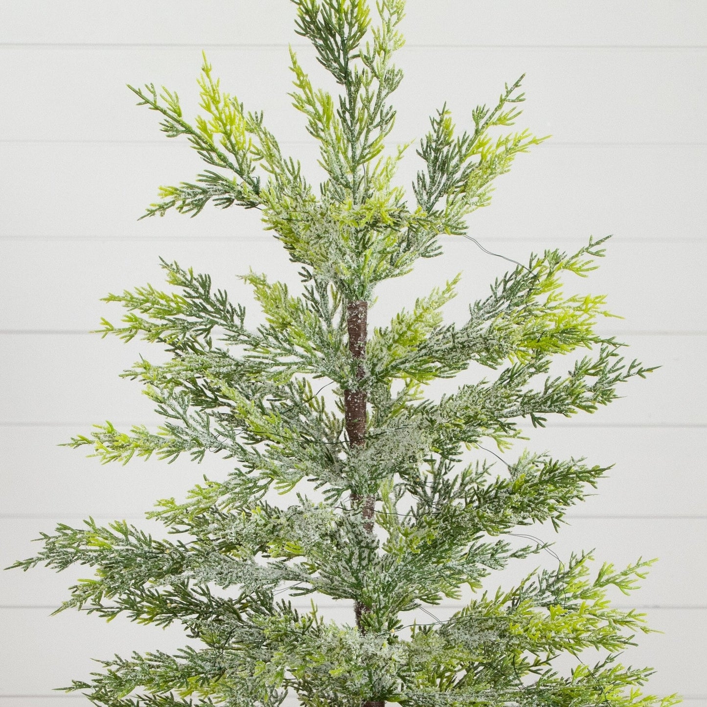 Nearly Natural 2ft pre-lit snowed Cypress Christmas tree in hyacinth basket with 30 LEDs on Tampa Home & Garden Store