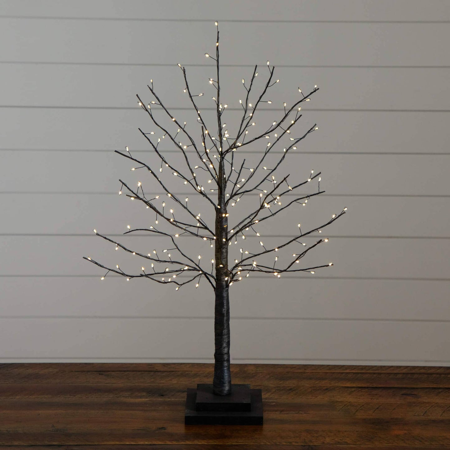 2' Nearly Natural artificial black twig Halloween tree, pre-lit with 210 warm-white copper-wire LEDs on Tampa Home & Garden Store