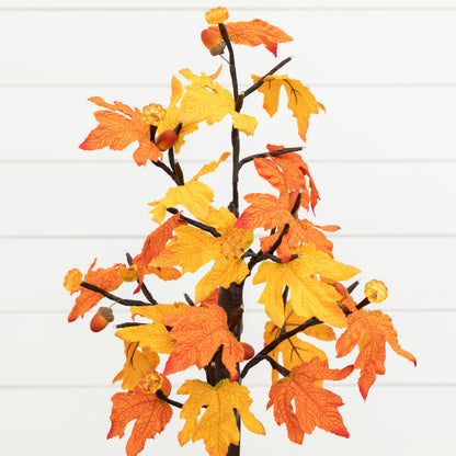 Nearly Natural 2' Pre-Lit Autumn Maple Artificial Tree with 24 warm white LED pumpkin lights on Tampa Home & Garden Store