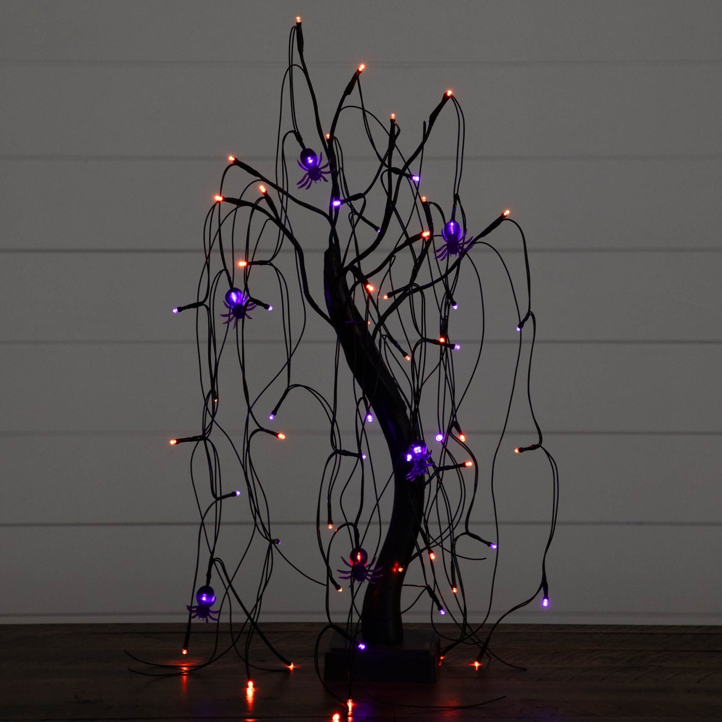 2' Pre-Lit Halloween Spider Willow Tree, Nearly Natural, 60 orange and purple LEDs on Tampa Home & Garden Store