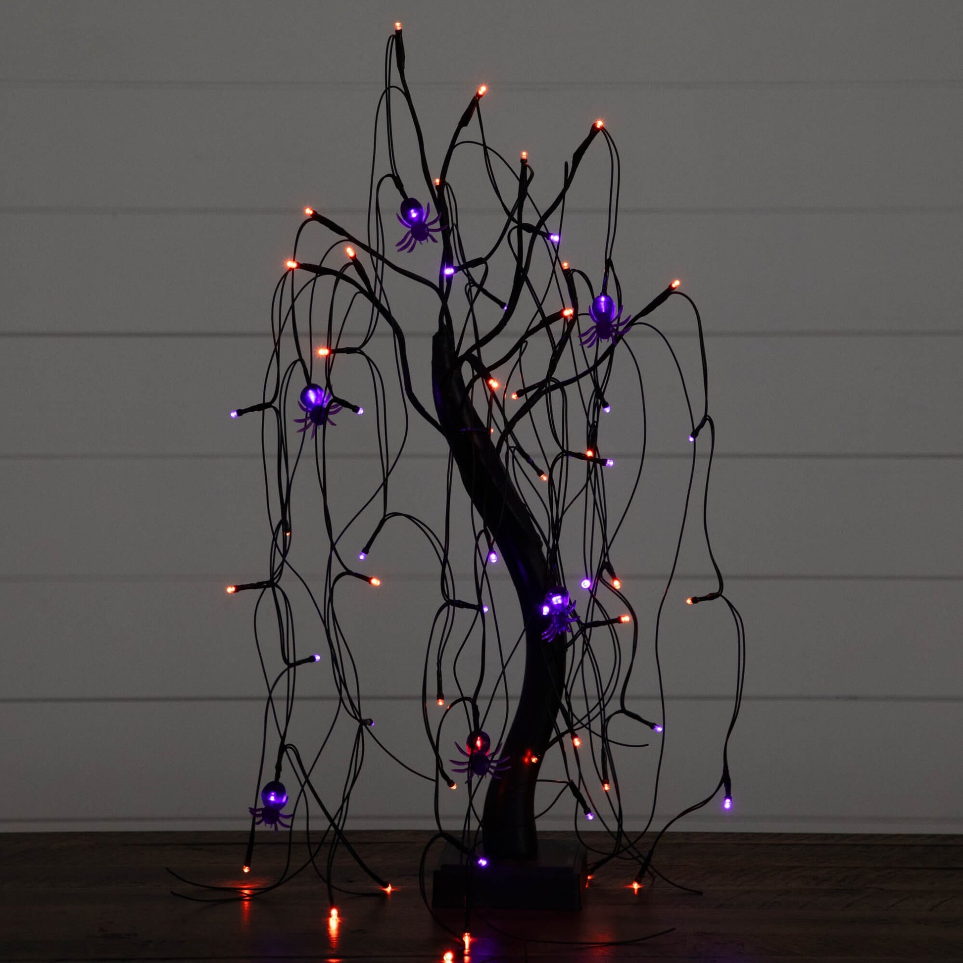 2' Pre-Lit Halloween Spider Willow Tree, Nearly Natural, 60 orange and purple LEDs on Tampa Home & Garden Store