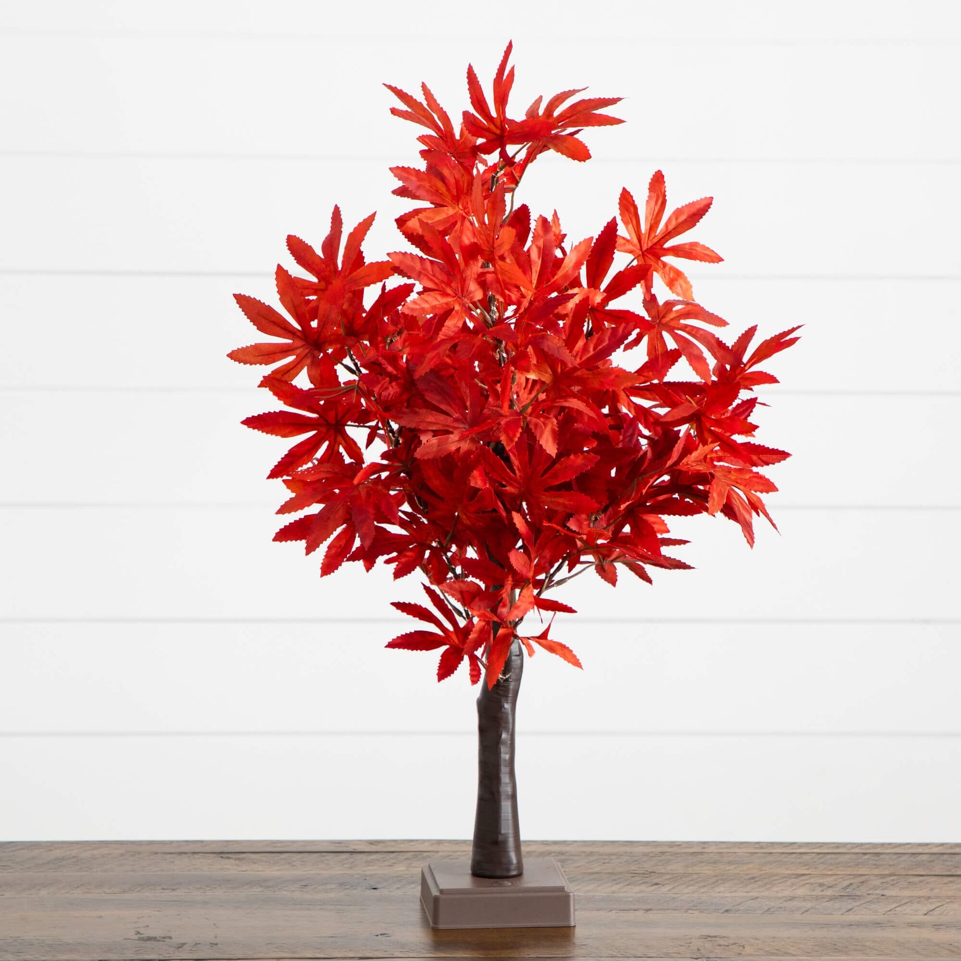 Nearly Natural 2' Pre-Lit Red Autumn Maple Tree with 50 warm white LEDs, detachable base on Tampa Home & Garden Store
