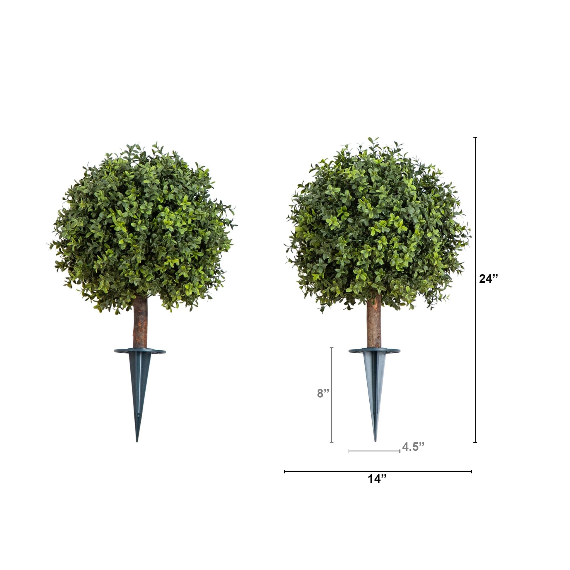Nearly Natural 2' UV-resist boxwood topiary with integrated stake indoor/outdoor set of 2 on Tampa Home & Garden Store