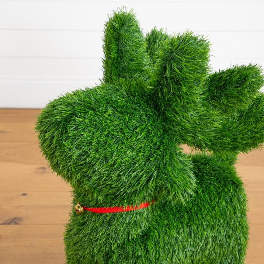 Artificial Christmas Grass Reindeer by Nearly Natural, 2' UV resistant, indoor/outdoor on Tampa Home & Garden Store