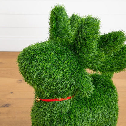 Artificial Christmas Grass Reindeer by Nearly Natural, 2' UV resistant, indoor/outdoor on Tampa Home & Garden Store