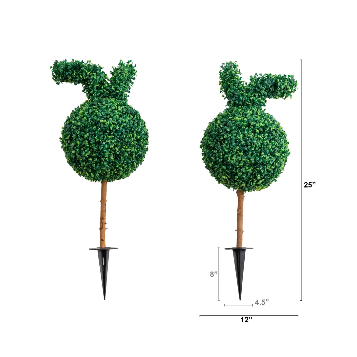 2' UV‑resistant Easter bunny topiaries with stakes, set of 2 on Tampa Home & Garden Store
