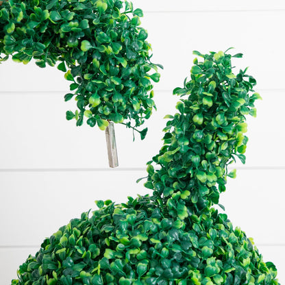 Set of 2 Nearly Natural 2' UV-resistant artificial boxwood topiaries with ground stakes on Tampa Home & Garden Store