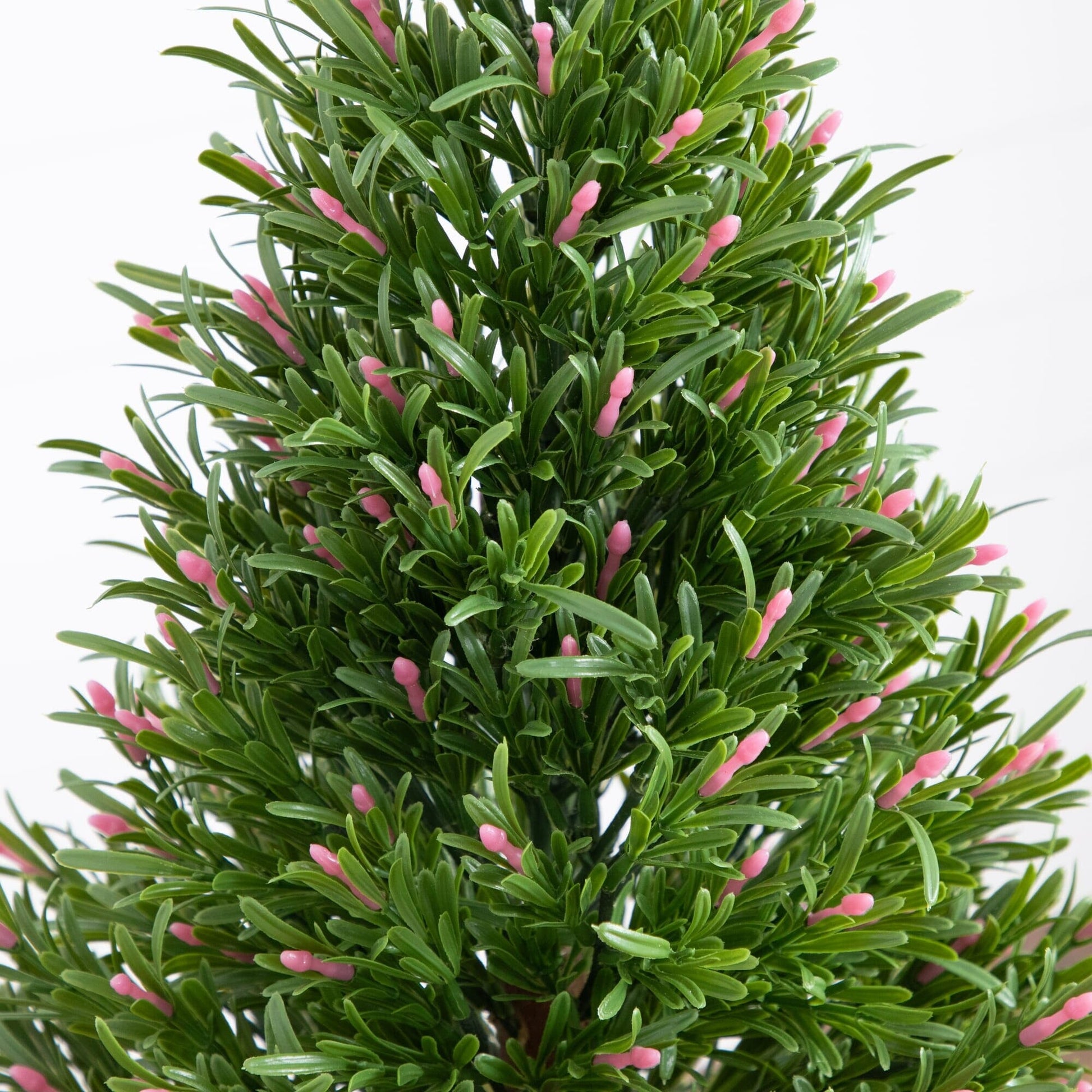 Nearly Natural 2' UV resistant artificial rosemary cone topiary tree with pink tips on Tampa Home & Garden Store