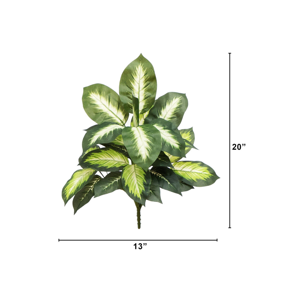 20-inch artificial golden Dieffenbachia plant set of 6 by Nearly Natural on Tampa Home & Garden Store