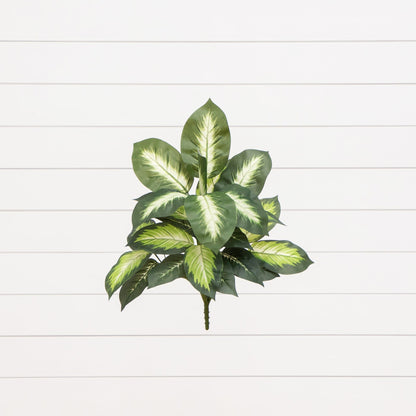 Golden Dieffenbachia plant 20-inch 6-pack by Nearly Natural with variegated green leaves on Tampa Home & Garden Store
