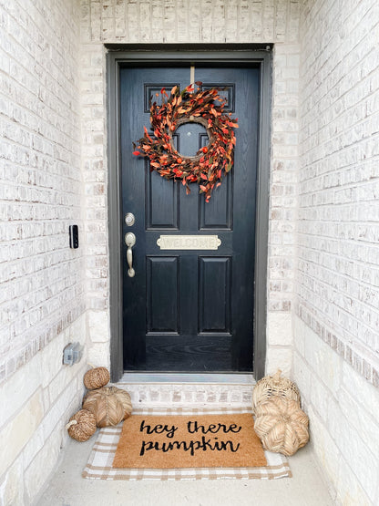 Harvest Leaf and Mini Pumpkin Artificial Wreath
