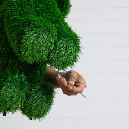Puppy dog topiary crafted from UV-resistant artificial grass in green for indoor outdoor use on Tampa Home & Garden Store