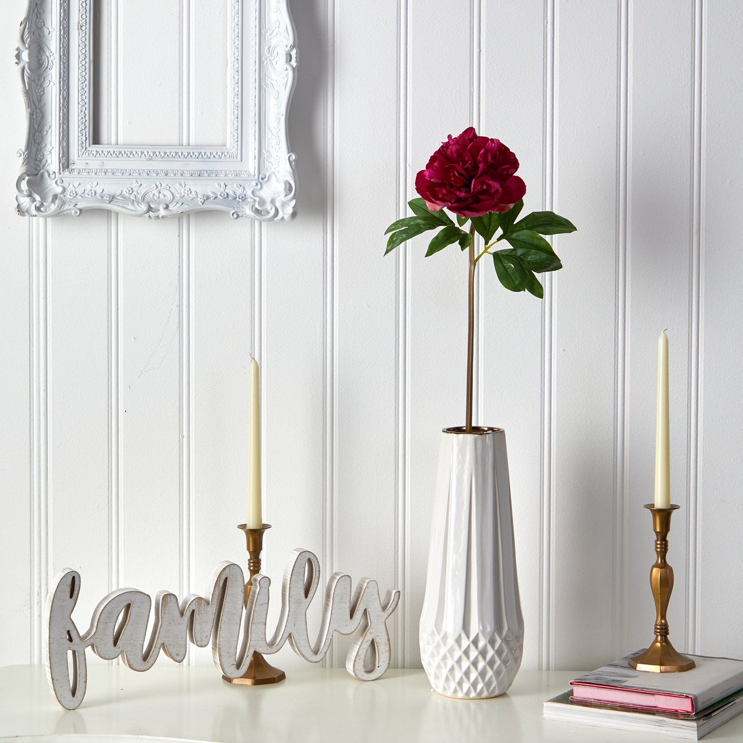 Peonía artificial de 20 pulgadas (juego de 3)