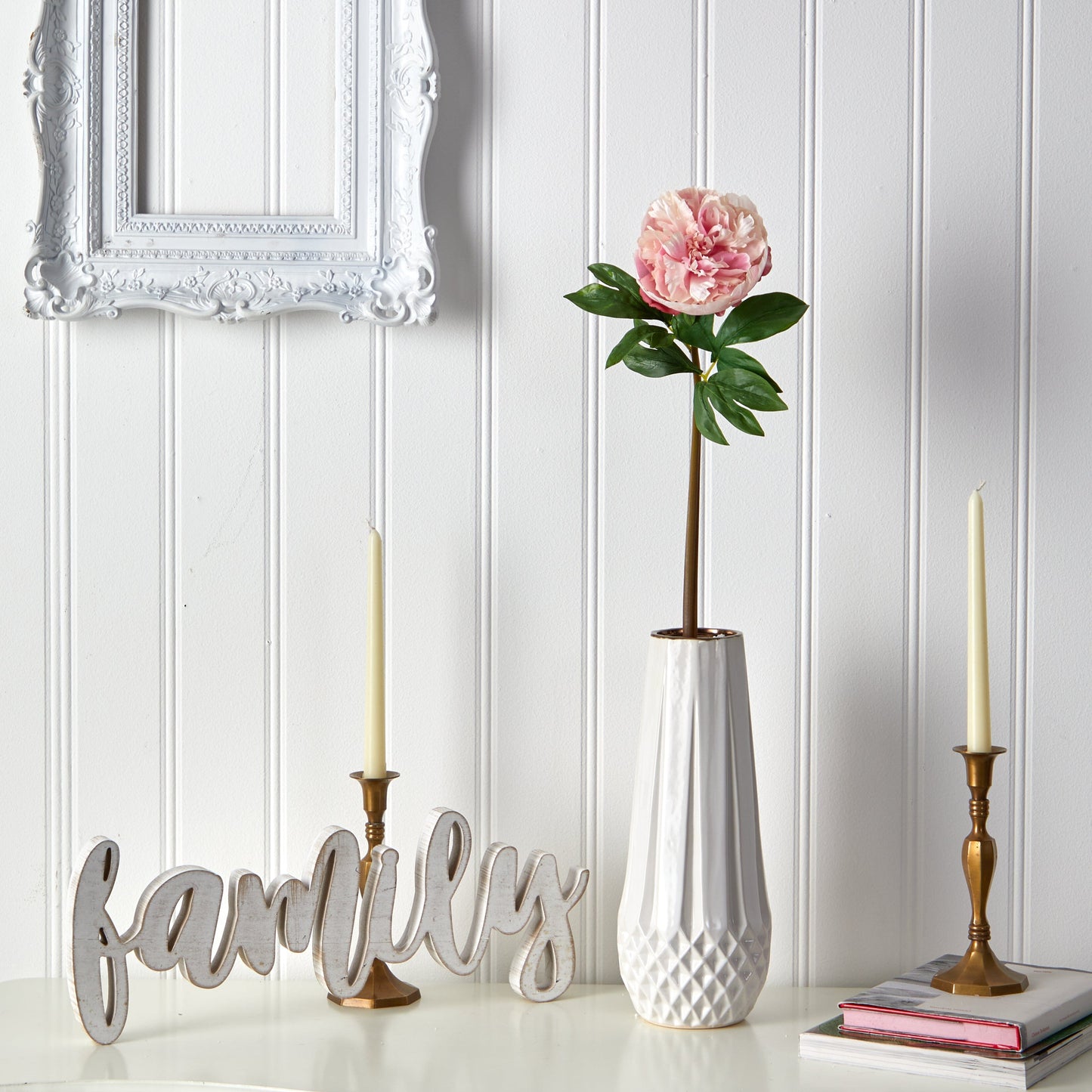 Peonía artificial de 20 pulgadas (juego de 3)