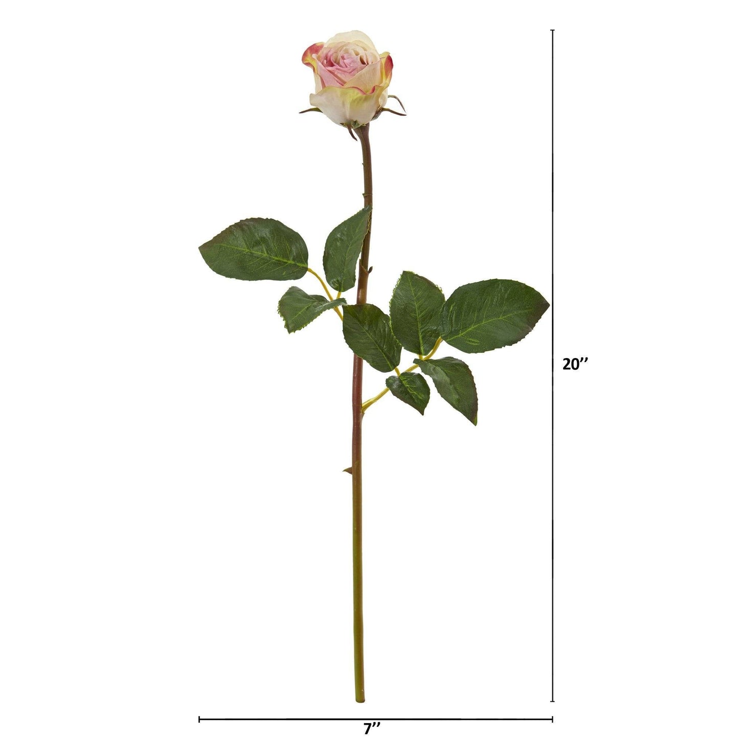 Bouton de rose artificiel de 50 cm (lot de 12)