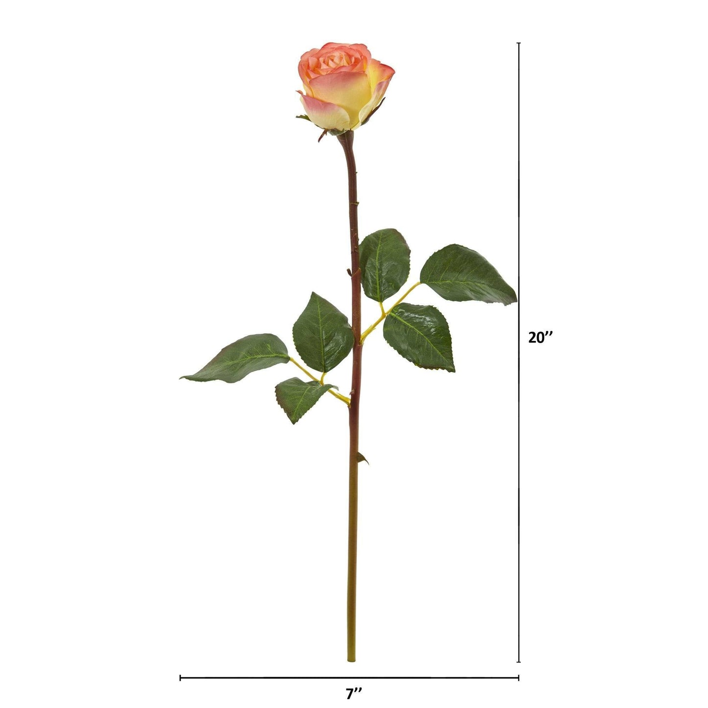 Bouton de rose artificiel de 50 cm (lot de 12)
