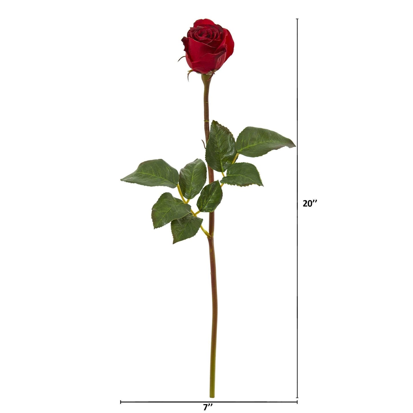 Bouton de rose artificiel de 50 cm (lot de 12)