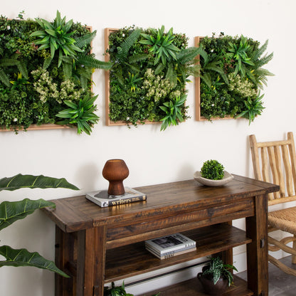Queensland Rainforest 20x20 UV Resistant Living Wall Art Panel in Light Wood, 3 panels on Tampa Home & Garden Store