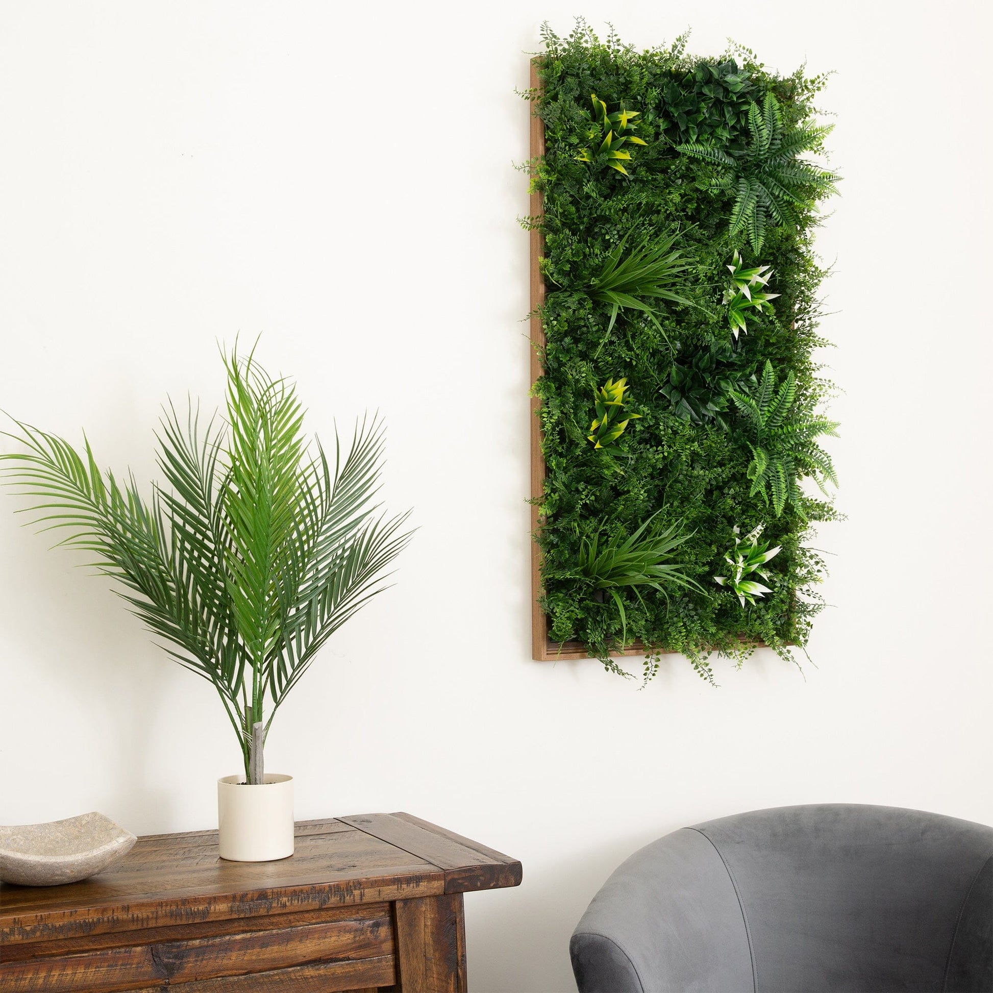 Wall Mat Nearly Natural Costa Rican Forest artificial living wall panel in dark wood on Tampa Home & Garden Store