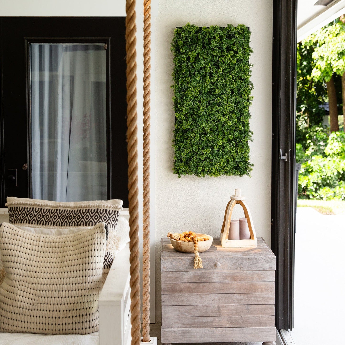 the Artificial Green Meadow Wall Panel in Black