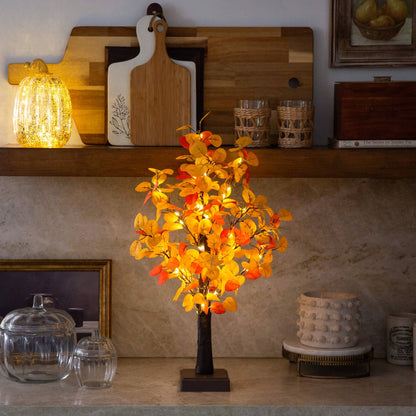 21in Pre-Lit Autumn Eucalyptus Tree by Nearly Natural with 50 LED lights detachable base on Tampa Home & Garden Store