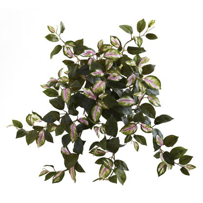 Nearly Natural 21” Hoya Hanging Bush set of 4 with variegated pink-centered leaves on Tampa Home & Garden Store