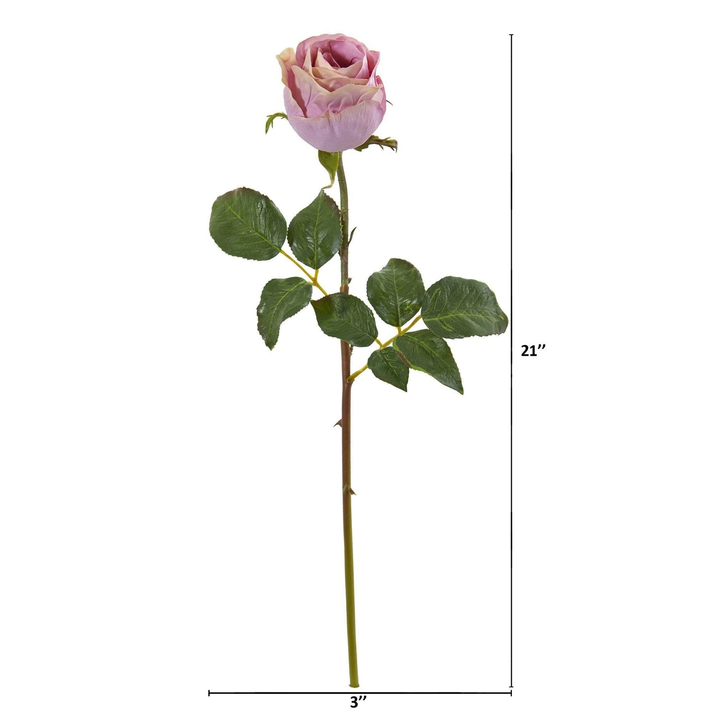 Bouton de rose artificiel de 21 po (lot de 6)