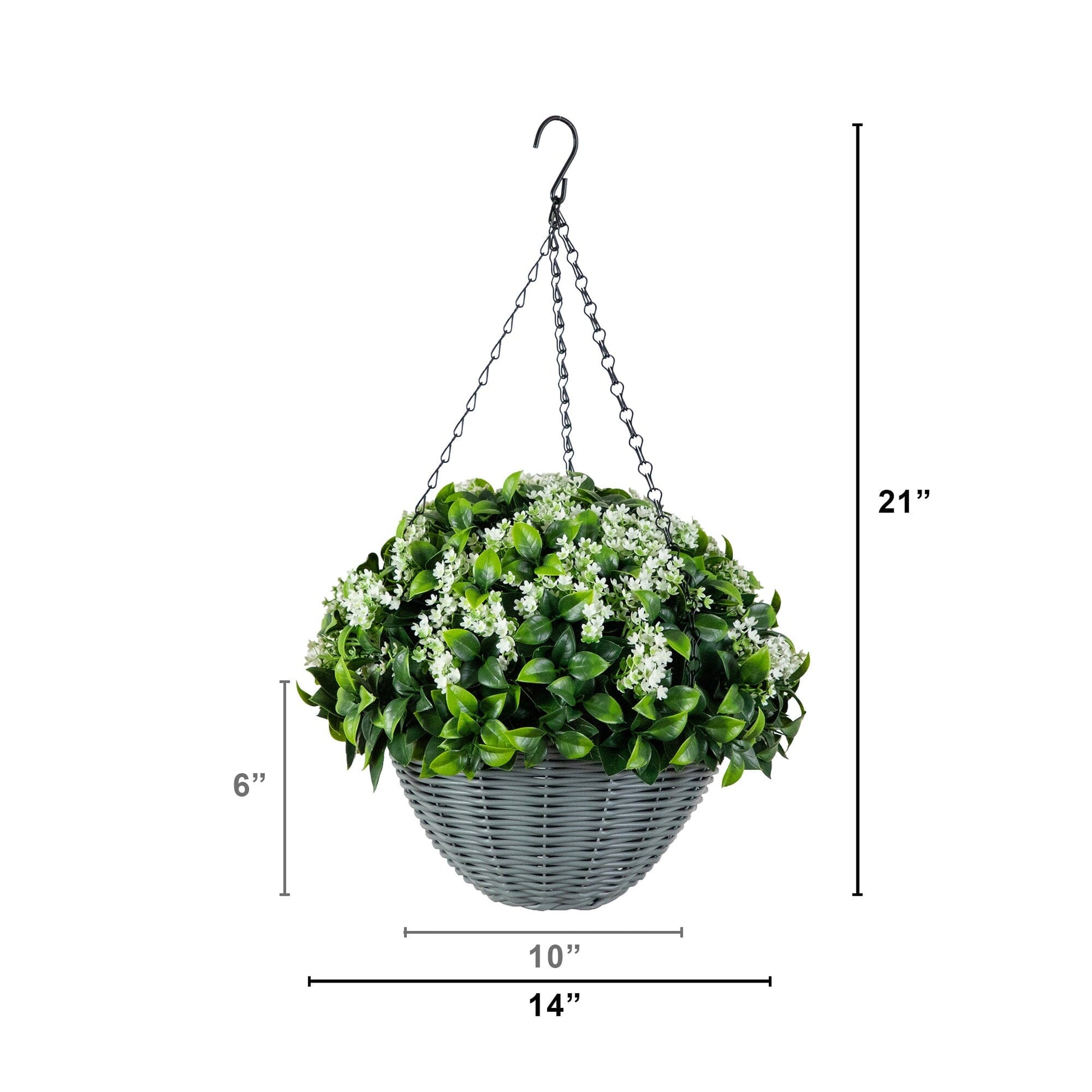21in UV-resistant artificial gardenia hanging basket by Nearly Natural with lush leaves on Tampa Home & Garden Store