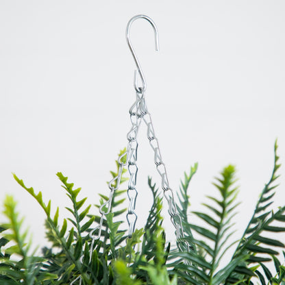 21in UV resistant artificial fern hanging basket set of 2 with metal hanging chains on Tampa Home & Garden Store