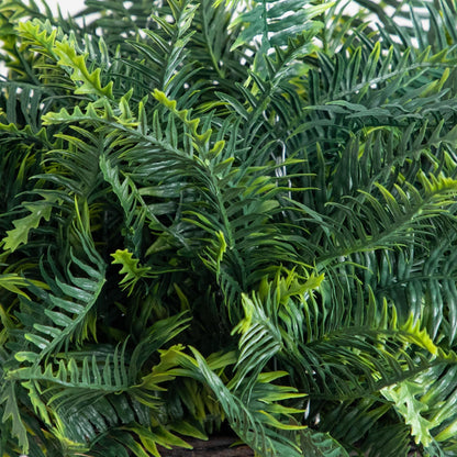 21-inch UV-resistant artificial fern hanging basket set of 2, Nearly Natural green fronds on Tampa Home & Garden Store