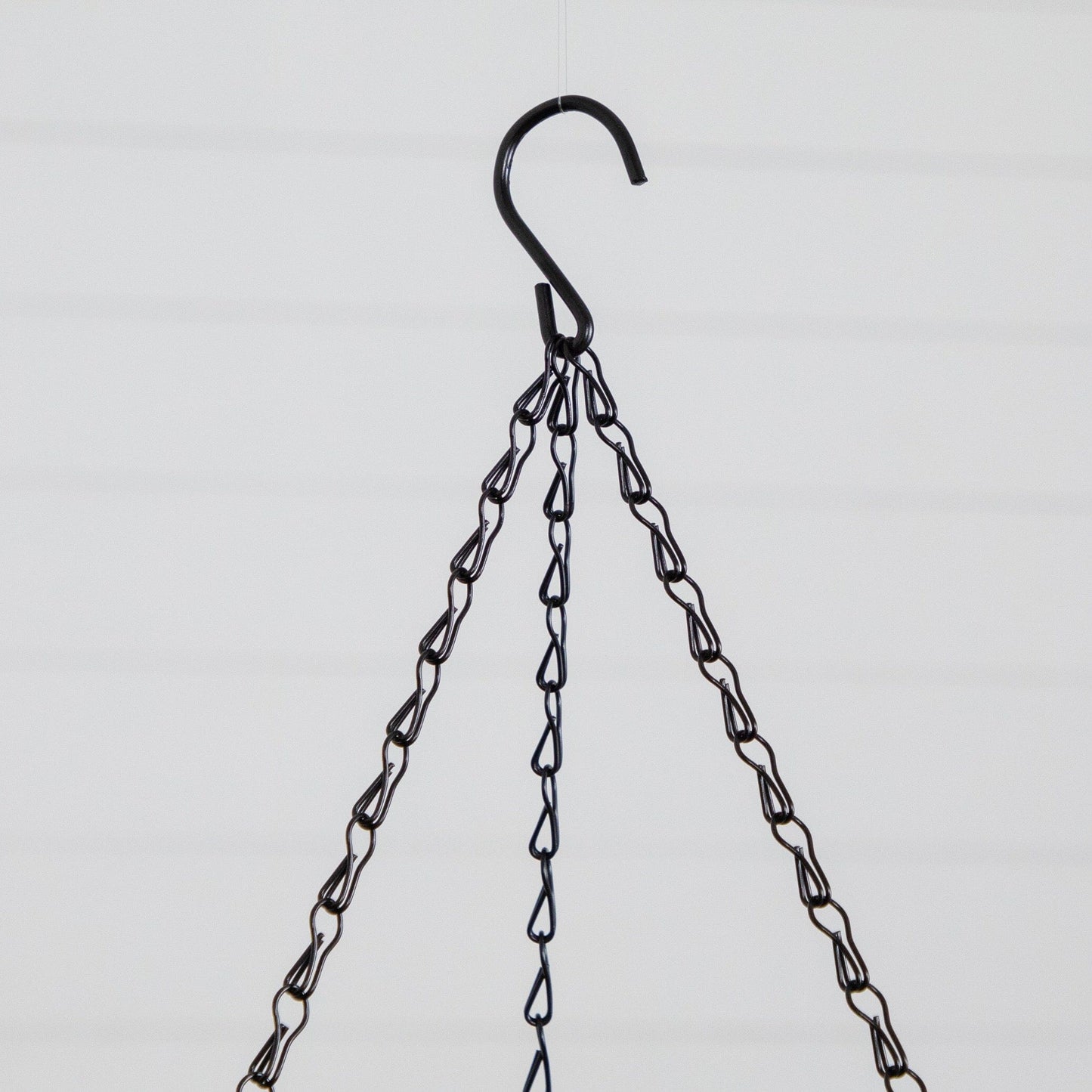 Black metal hanging basket chain and hook for Nearly Natural 21in UV Resistant Hanging Basket on Tampa Home & Garden Store