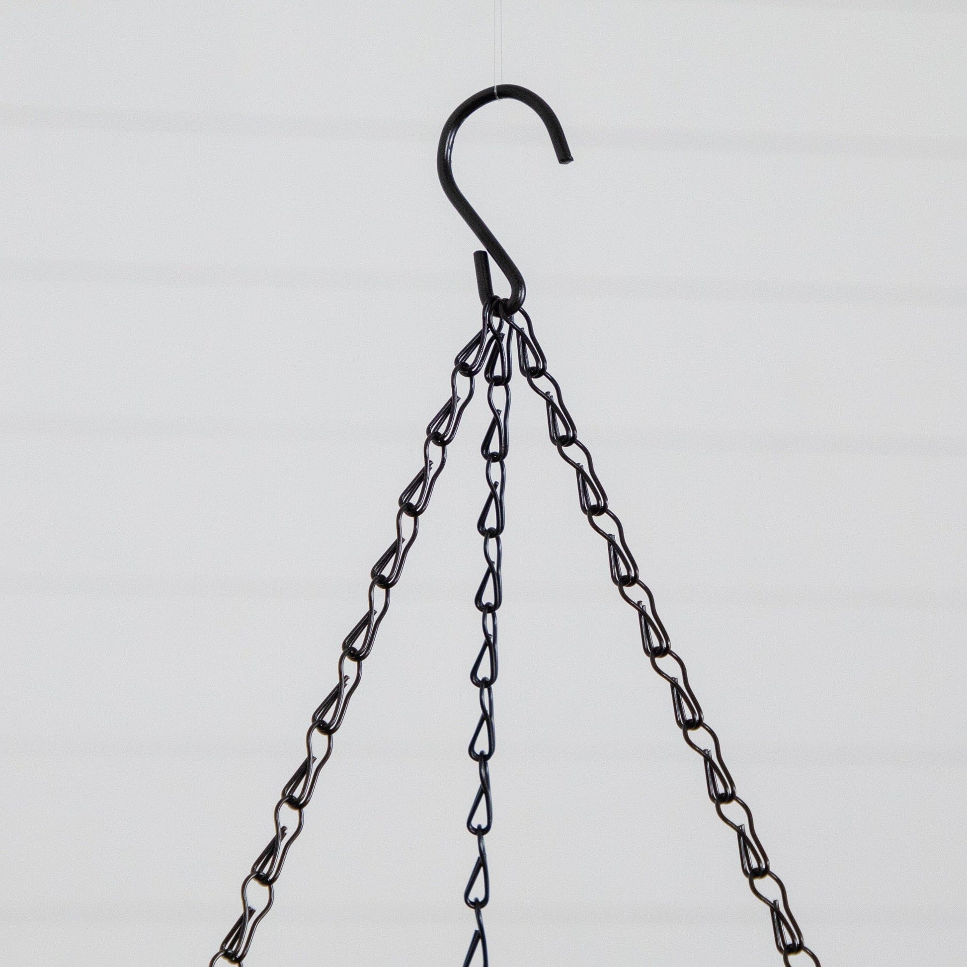 Black metal hanging basket chain and hook for Nearly Natural 21in UV Resistant Hanging Basket on Tampa Home & Garden Store