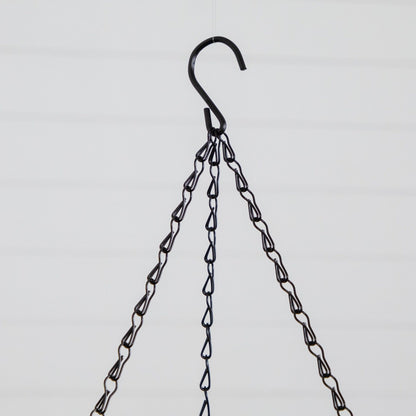 Black metal hanging basket chain and hook for Nearly Natural 21in UV Resistant Hanging Basket on Tampa Home & Garden Store